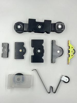 Двойная мягкая закрывающаяся раздвижная дверь, следная роликовая дорожка, амортизатор, висячий ролик для квартиры