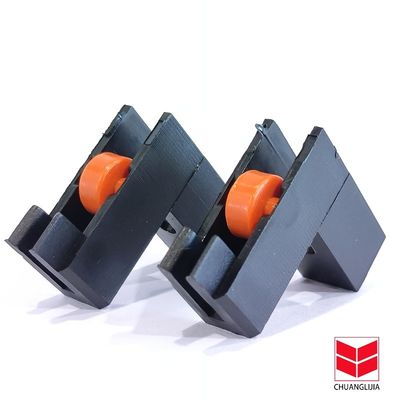 Тяжелая стеклянная стеклянная дверь нейлоновая роликовая цинковая сплав форма L